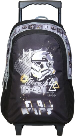 Sac à dos à roulettes Disney Star Wars Stormtrooper noir, 2 compartiments