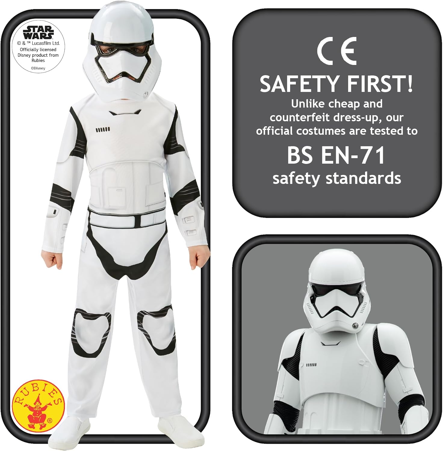 Déguisement Star Wars Stormtrooper blanc enfant taille 5-6 ans – Image 2