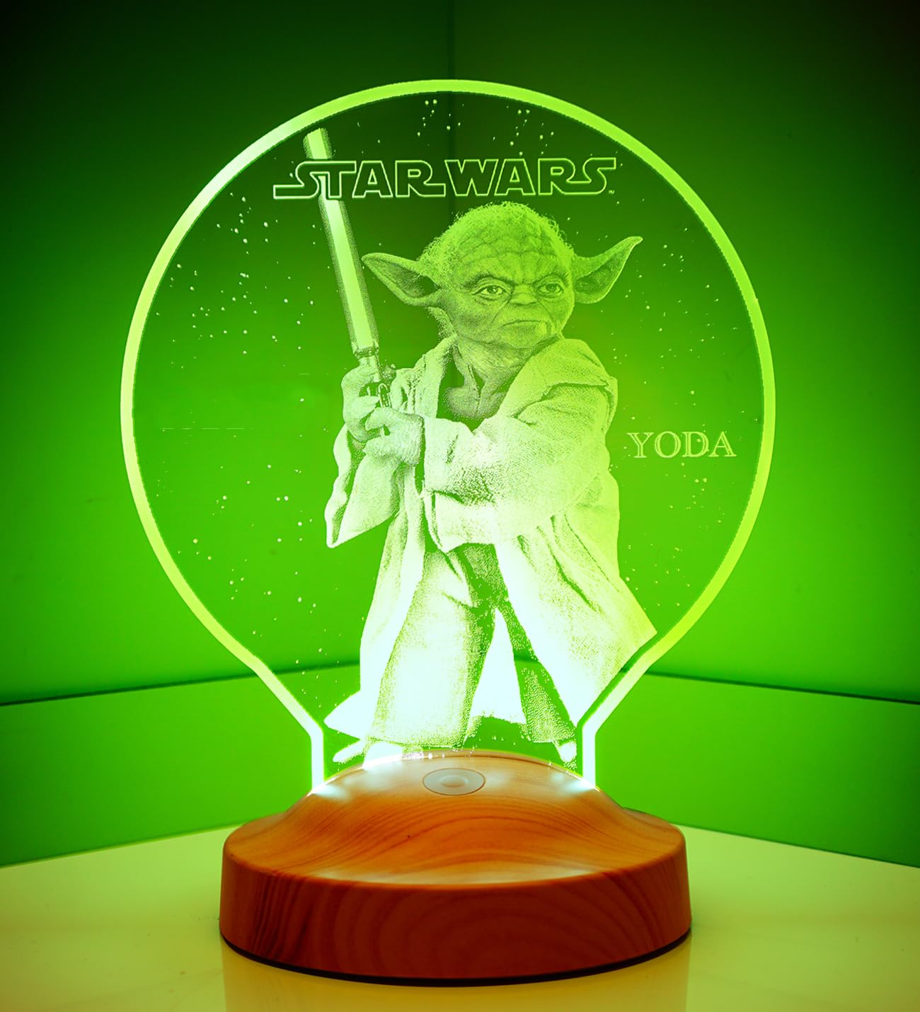 Lampe LED 3D Star Wars Yoda avec texte personnalisé – Image 6