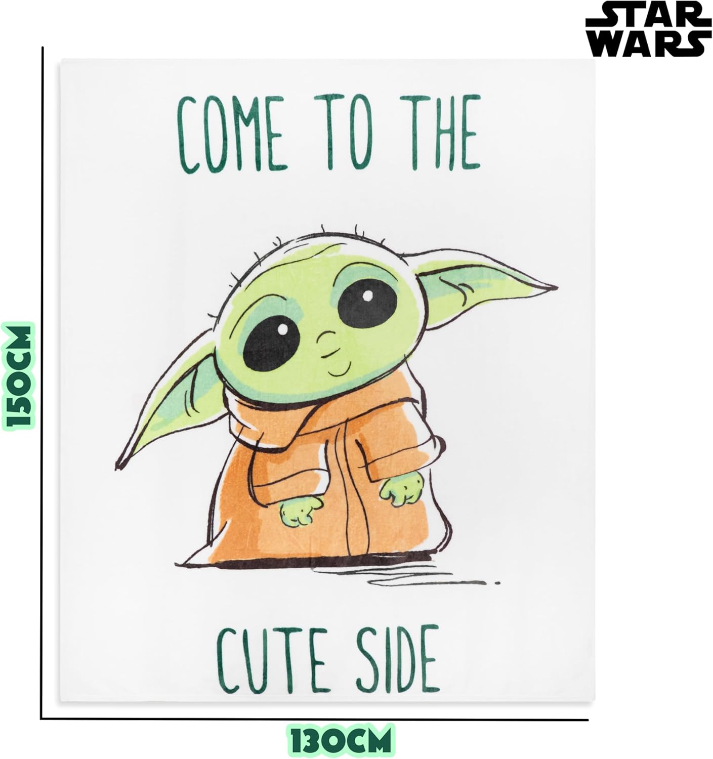Plaid polaire Disney Baby Yoda vert 150 x 130 cm – Image 5