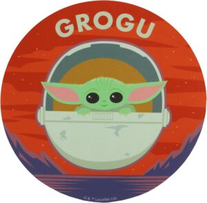 Tapis de souris rond Star Wars Grogu en fibre extrafine