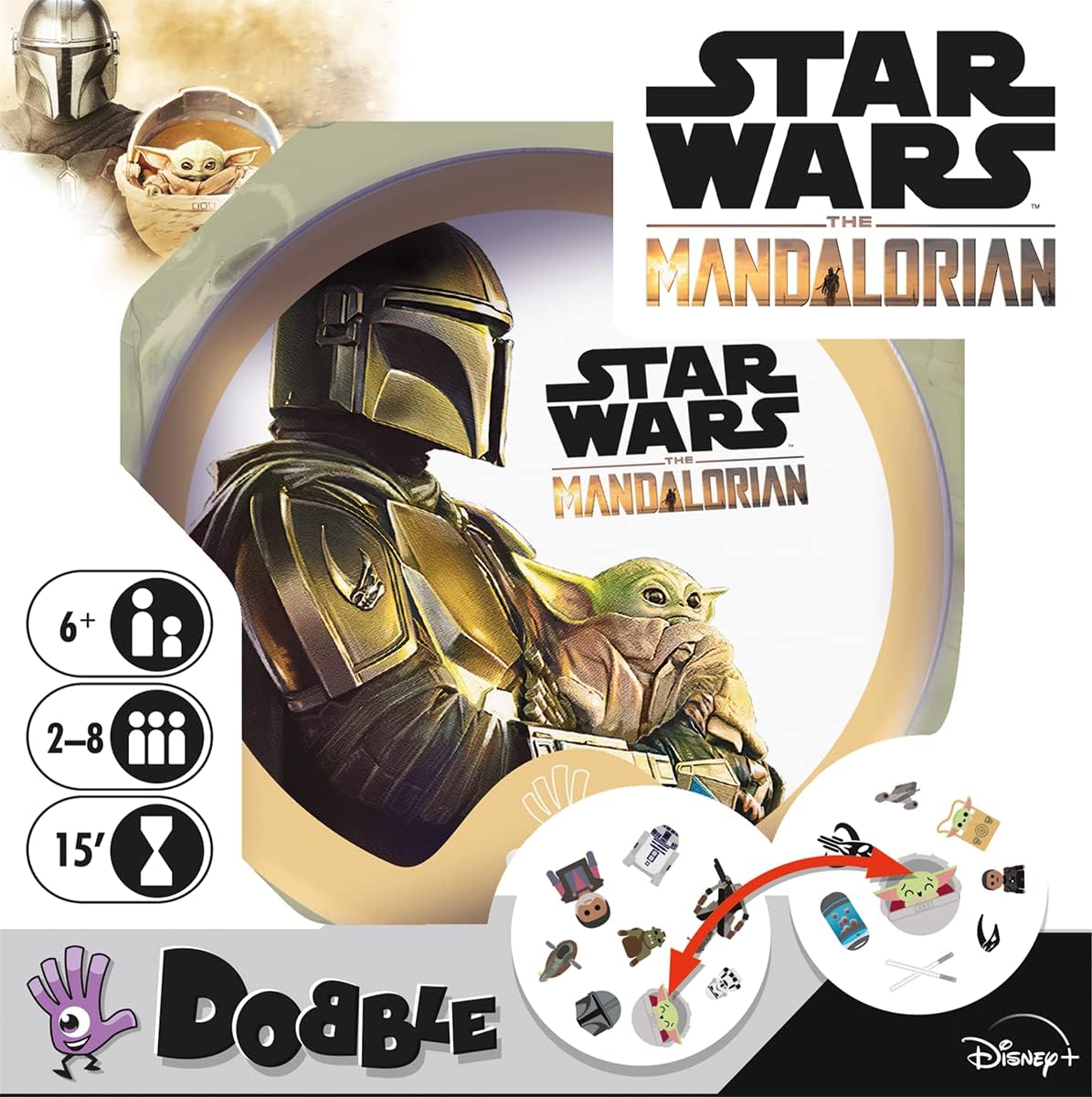 Dobble Star Wars The Mandalorian, jeu de cartes familial 2 à 8 joueurs – Image 2