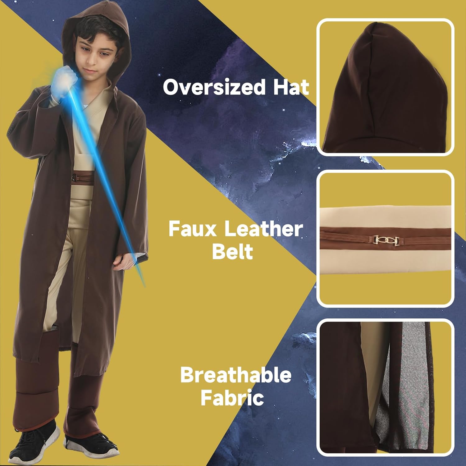Robe Jedi Star Wars à capuche pour enfant – Image 3