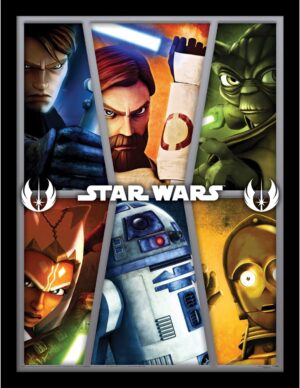 Affiche encadrée Star Wars Clone Wars collector 30 cm x 40 cm