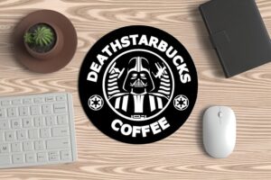 Tapis de souris Star Wars Death Starsbucks pour PC portable avec Dark Vador
