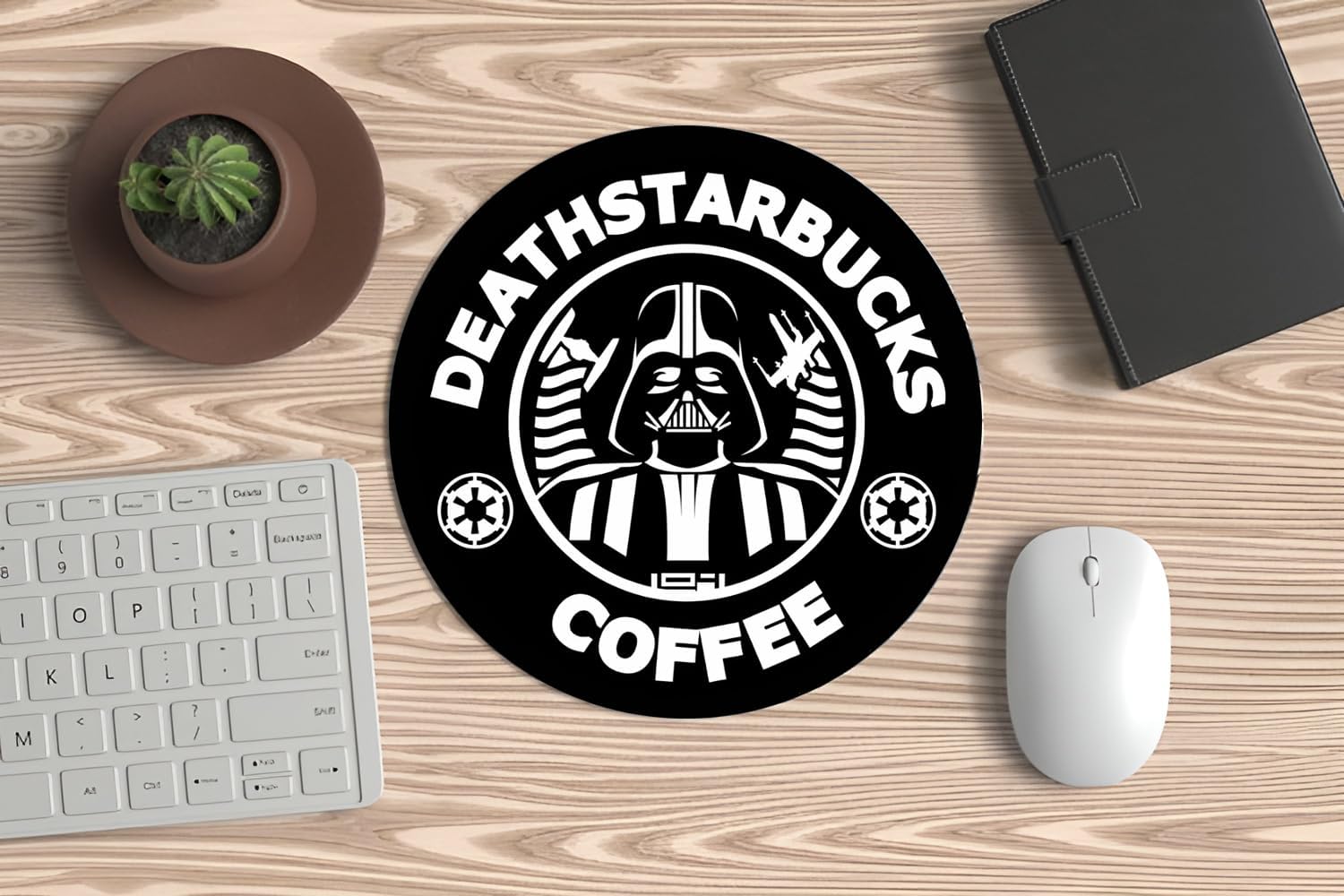 Tapis de souris Star Wars Death Starsbucks pour PC portable avec Dark Vador