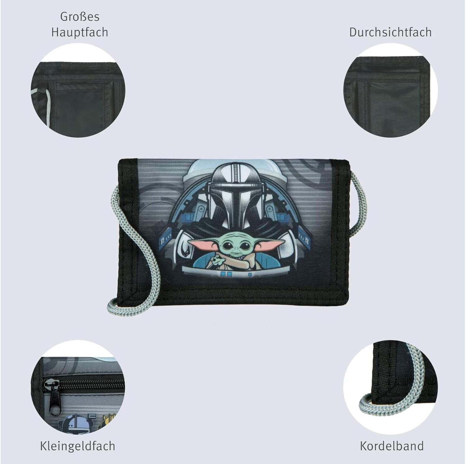 Portefeuille Star Wars enfant avec poche tour de cou 9 x 13 cm – Image 5