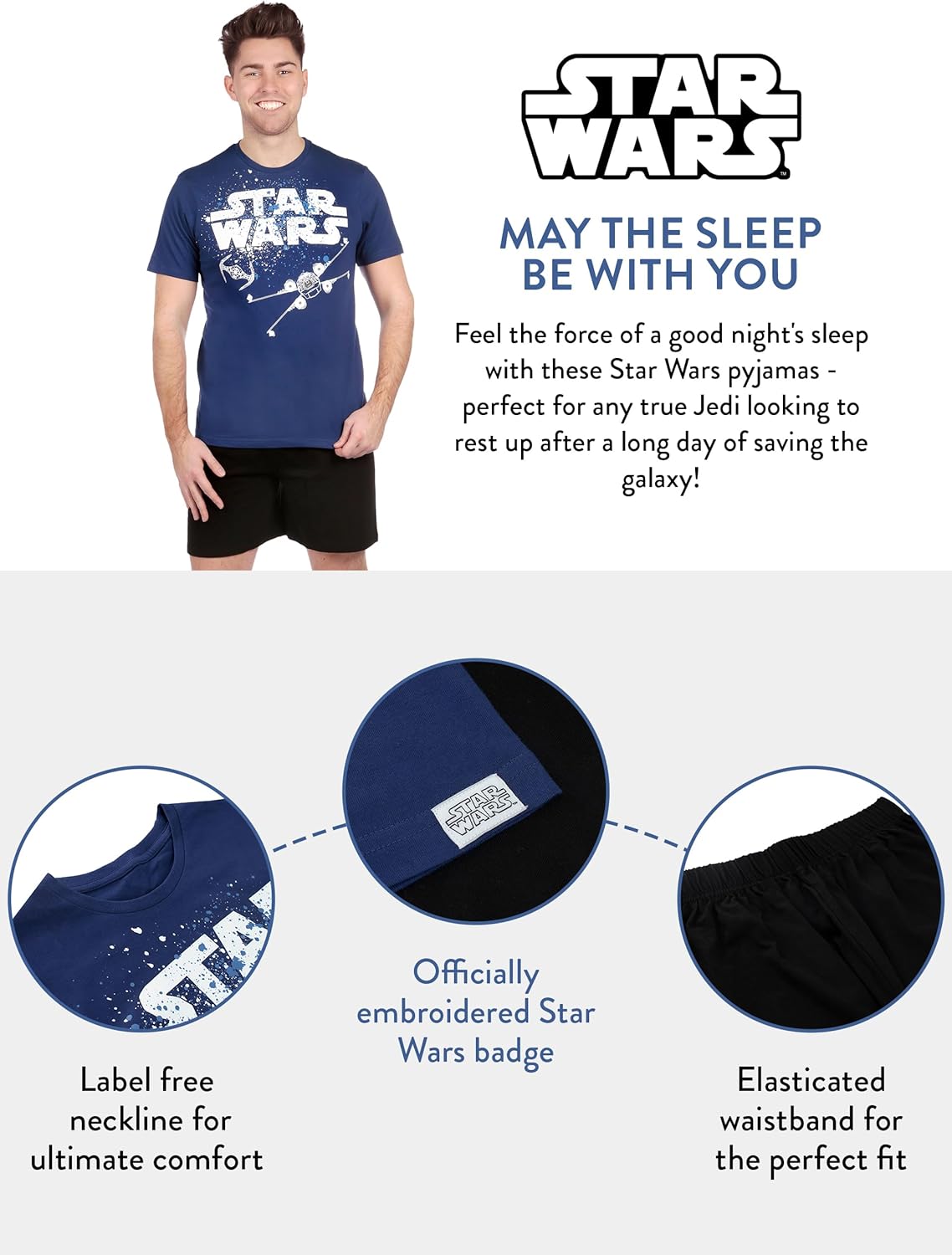 Pyjama court en coton pour homme Star Wars avec X-wing – Image 4