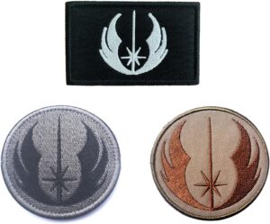 Écussons Star Wars Ordre Jedi, lot de 3 patches brodés à crochet et boucle