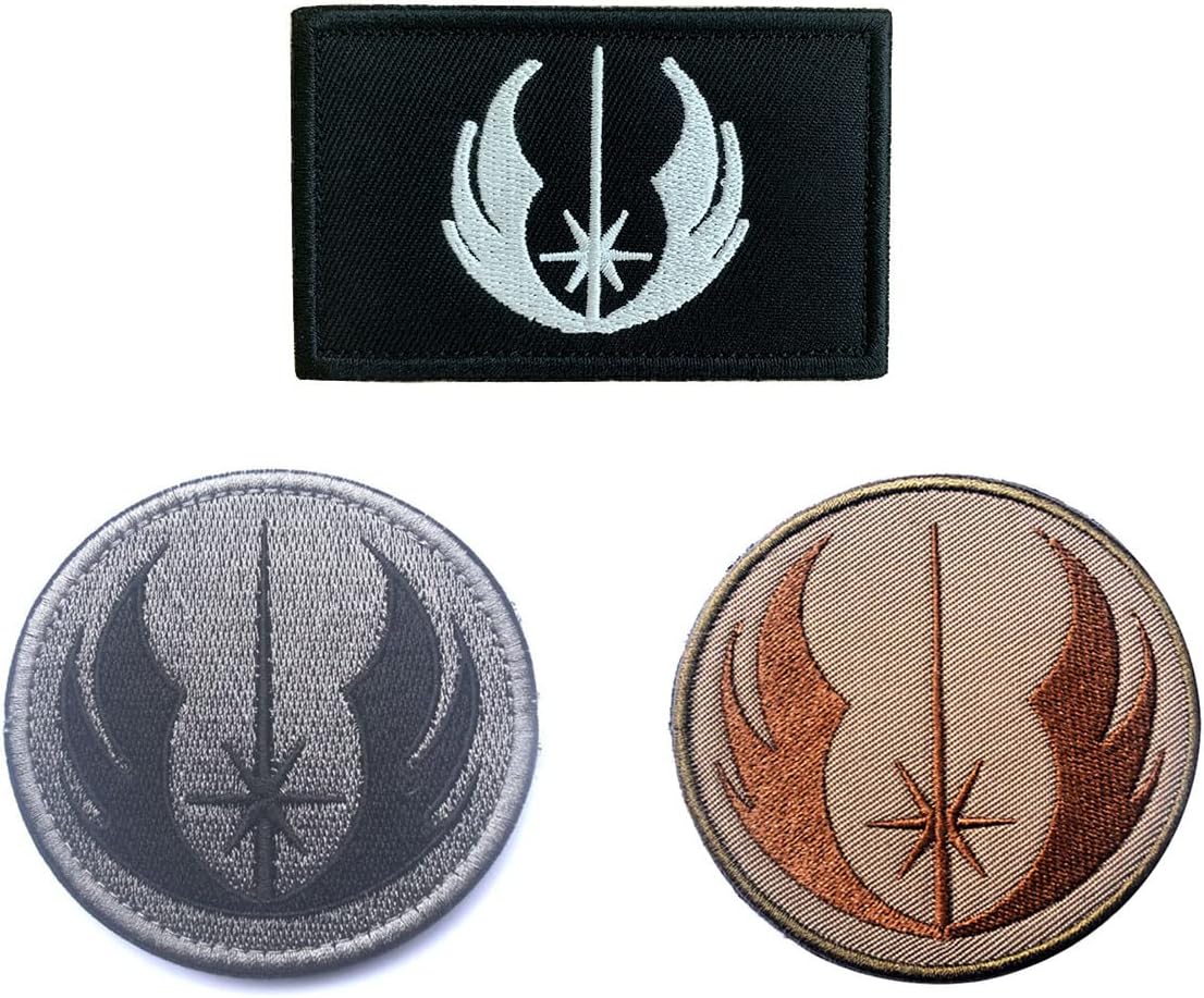 Écussons Star Wars Ordre Jedi, lot de 3 patches brodés à crochet et boucle
