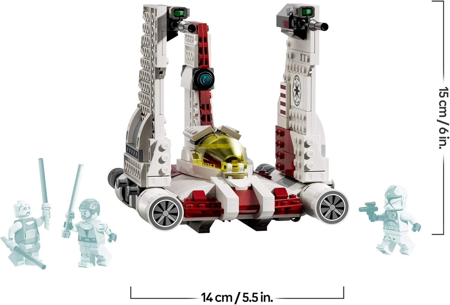 Chasseur V-19 Torrent LEGO Star Wars The Clone Wars avec Obi-Wan Kenobi et Asajj Ventress – Image 7