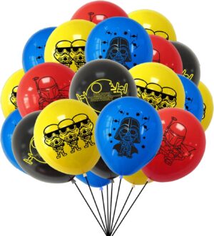 Lot Star Wars de 20 ballons en latex style Étoile rouge et bleu
