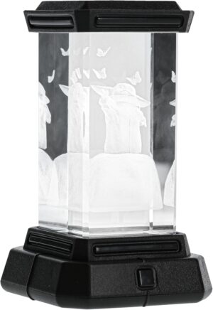 Lampe holographique Grogu en cristal gravé au laser 3D Star Wars