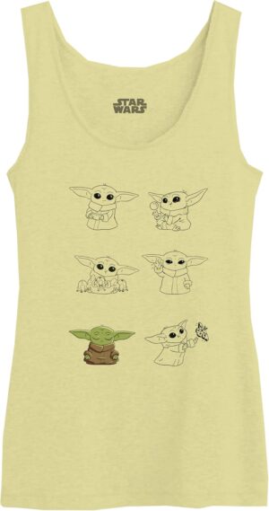 Débardeur femme Star Wars Grogu Poster jaune