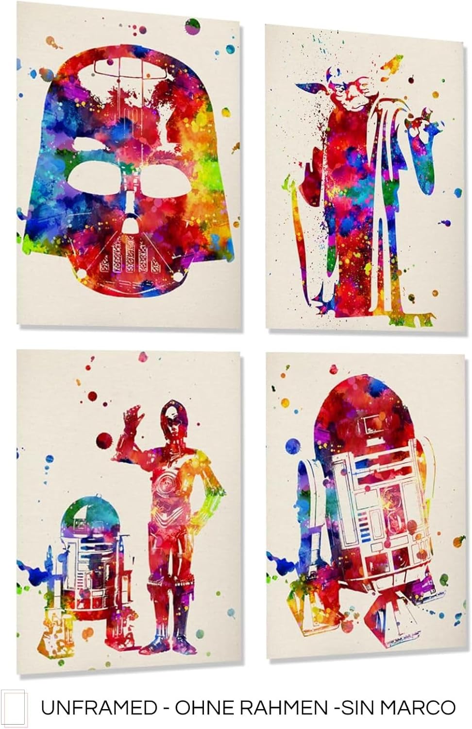 Lot de 4 affiches Star Wars style aquarelle en format A3 – Image 7