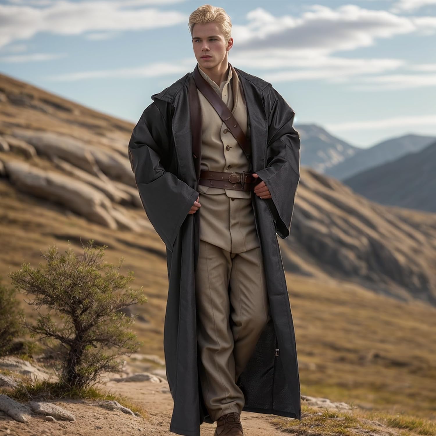 Costume Star Wars Jedi adulte noir marron avec cape à capuche – Image 7