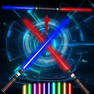 Star Wars sabres laser LED rétractables 2 en 1, lot de 2 avec 12 couleurs