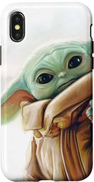 Coque blanche Grogu Star Wars Le Mandalorien pour iPhone X/XS