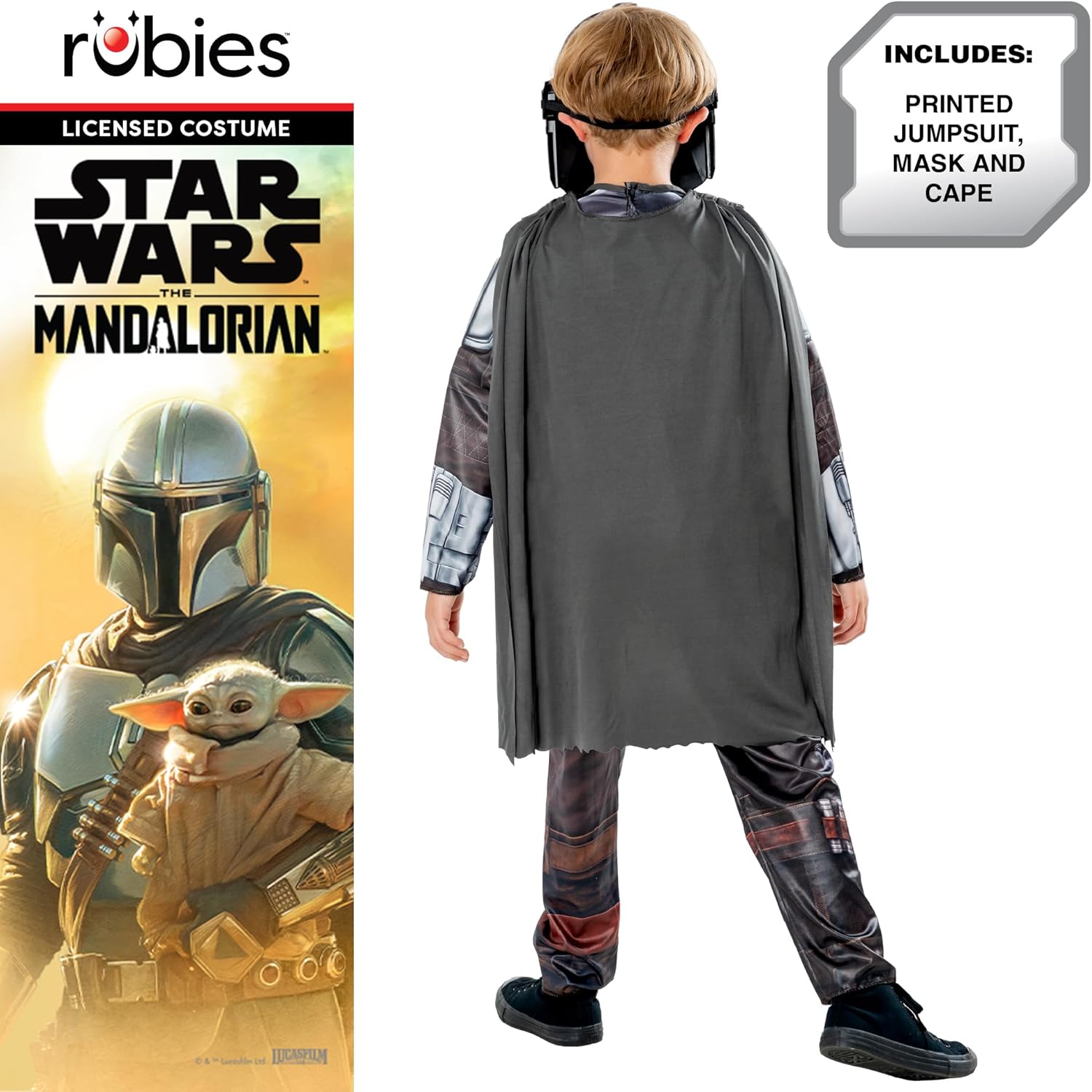 Déguisement enfant Star Wars The Mandalorian avec masque 1/2 – Image 2