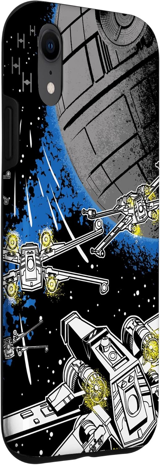 Star Wars A New Hope : coque iPhone XR noir X-Wings et Death Star – Image 3