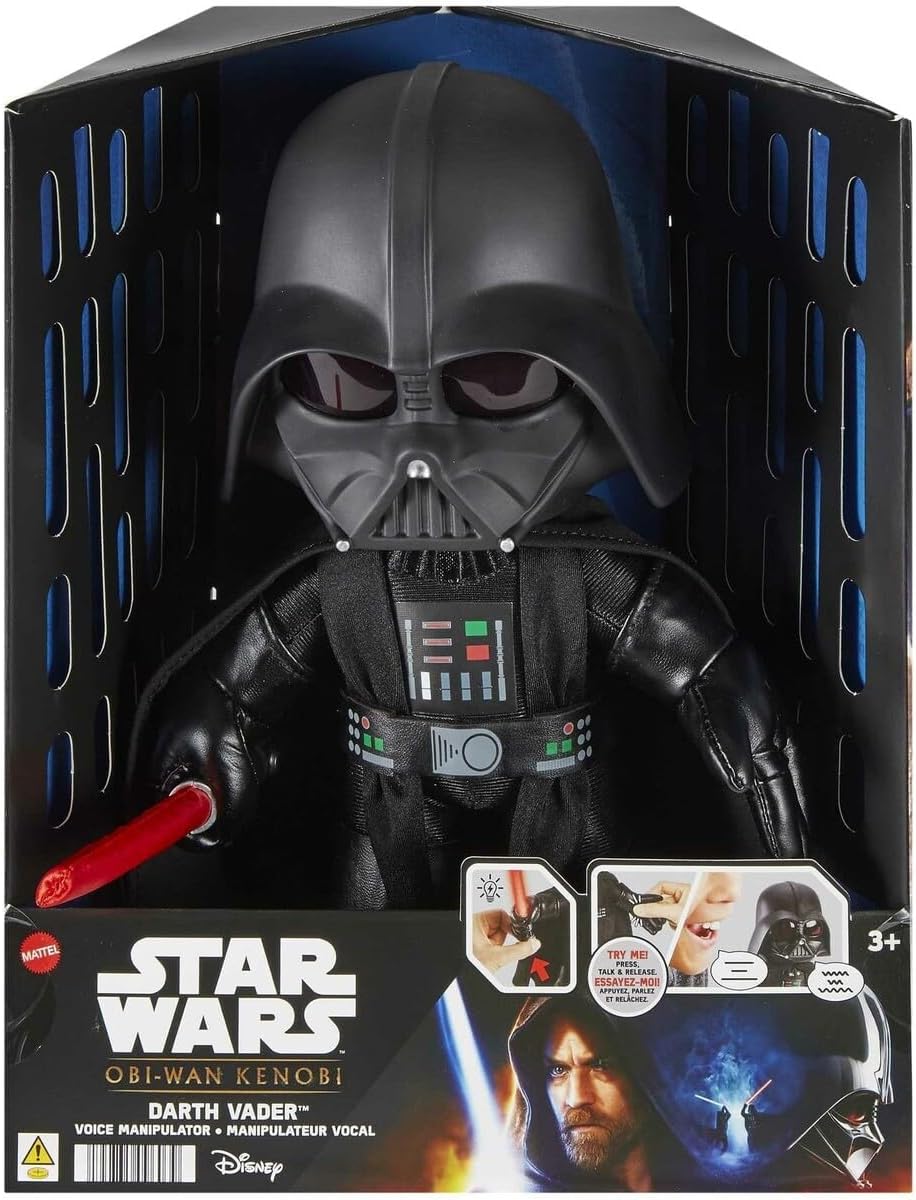 Peluche Star Wars Dark Vador 28 cm avec voix modifiée et sabre laser rouge – Image 2