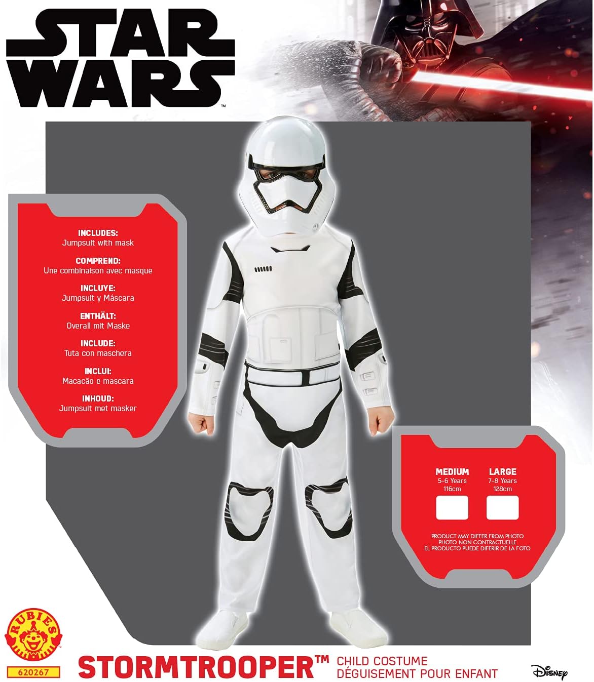 Déguisement Star Wars Stormtrooper blanc enfant taille 5-6 ans – Image 4