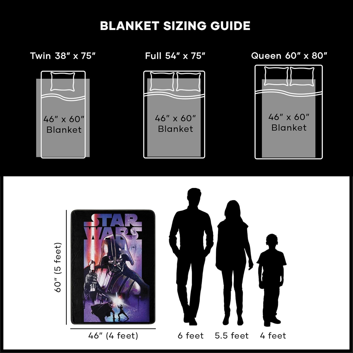 Couverture Star Wars Dark Night micro raschel 46 par 152,4 cm – Image 2