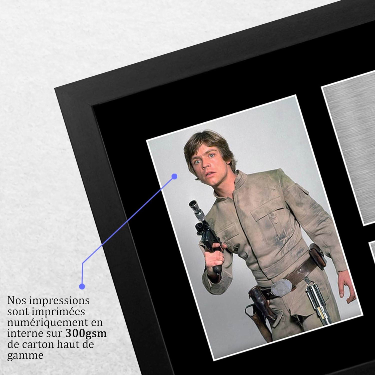 Star Wars Luke Skywalker, photo autographe imprimée Mark Hamill A4 encadrée – Image 4