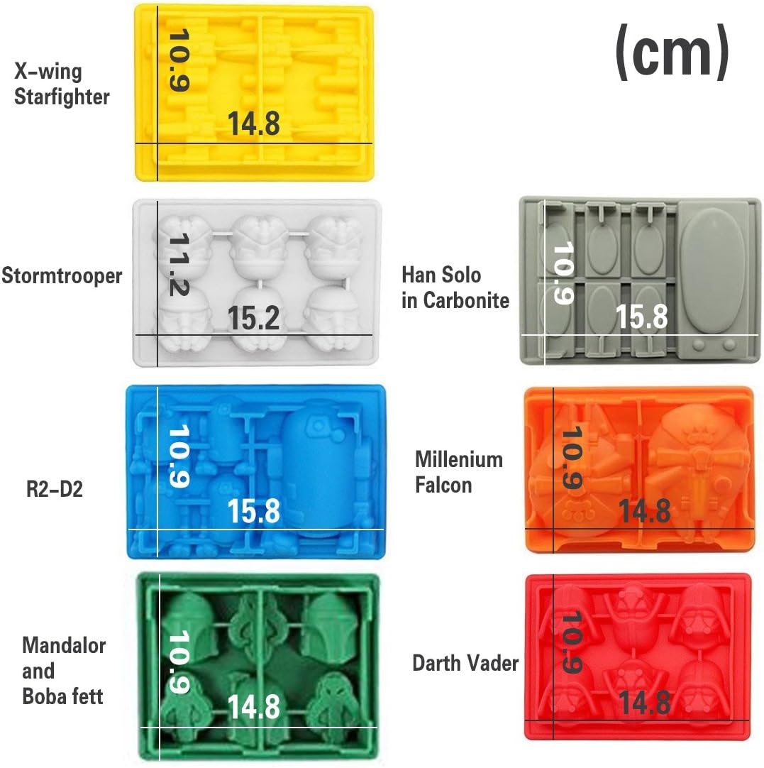 Lot de 7 moules en silicone Star Wars pour glaçons, chocolat et desserts – Image 5