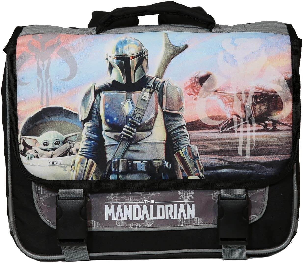 Cartable Star Wars The Mandalorian 38 cm Baby Yoda noir et gris – Image 2