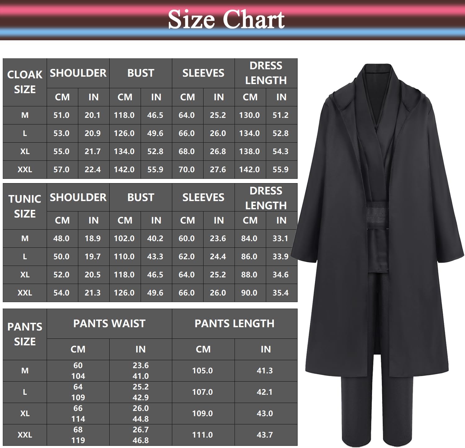 Robe de Jedi Star Wars Obi-Wan Kenobi pour homme avec sabre bleu – Image 6