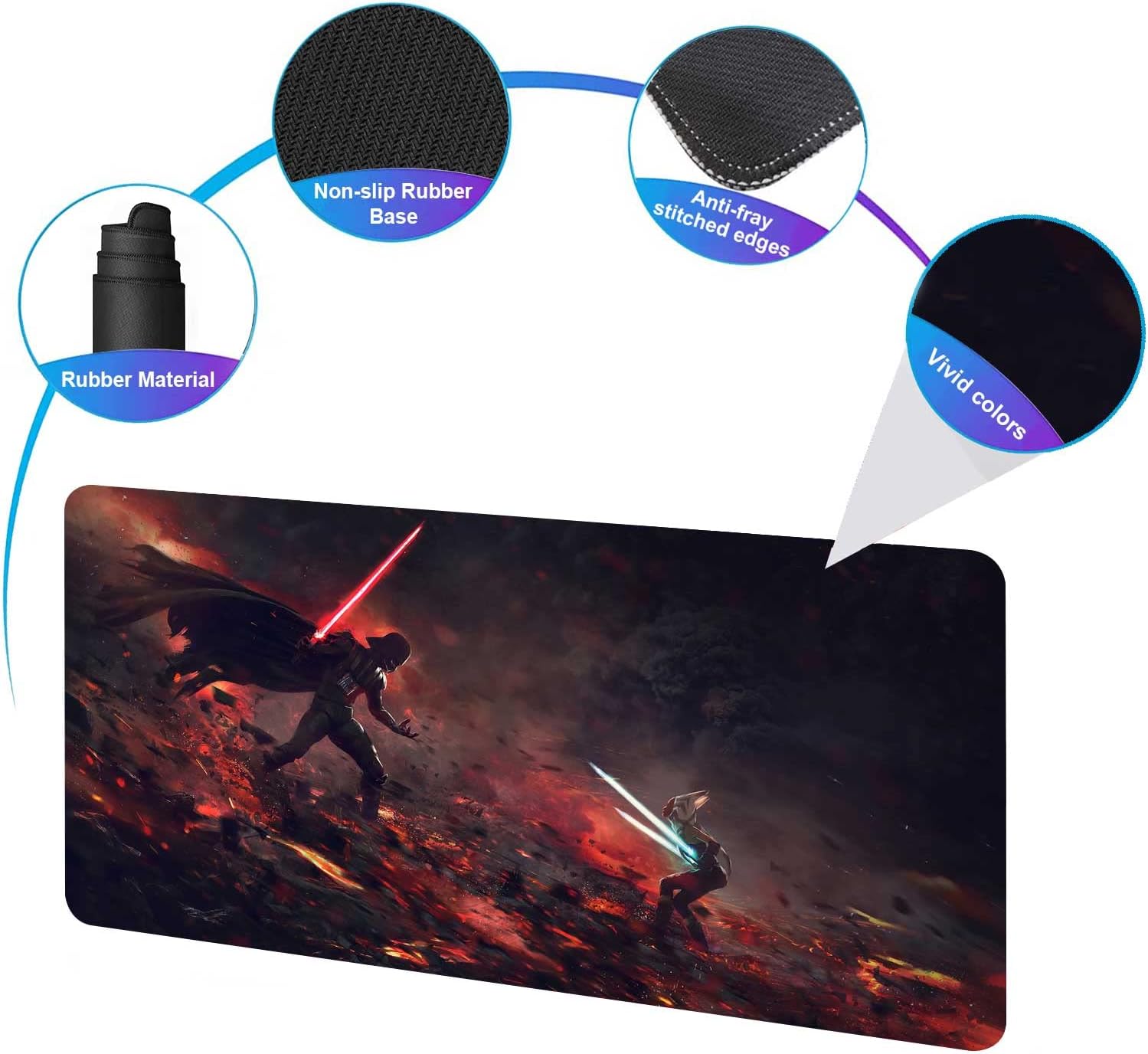 Tapis de souris XXL Star Wars Ahsoka Tano vs Vador, 80 x 40 cm – Image 2