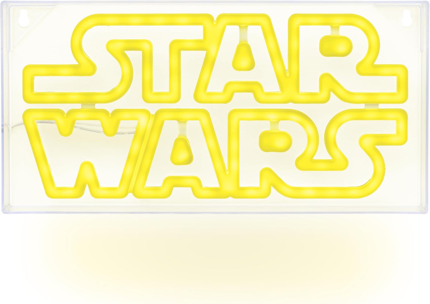 Lampe néon LED Star Wars jaune, autonome ou murale