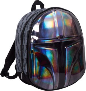 Sac à dos 3D argenté The Mandalorian Star Wars pour enfants