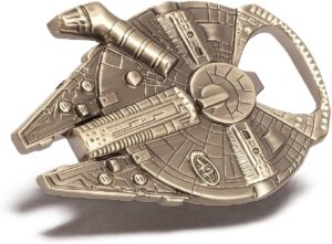 Décapsuleur Star Wars Han Solo en forme de Faucon Millenium, aspect acier inoxydable 60 x 48 mm