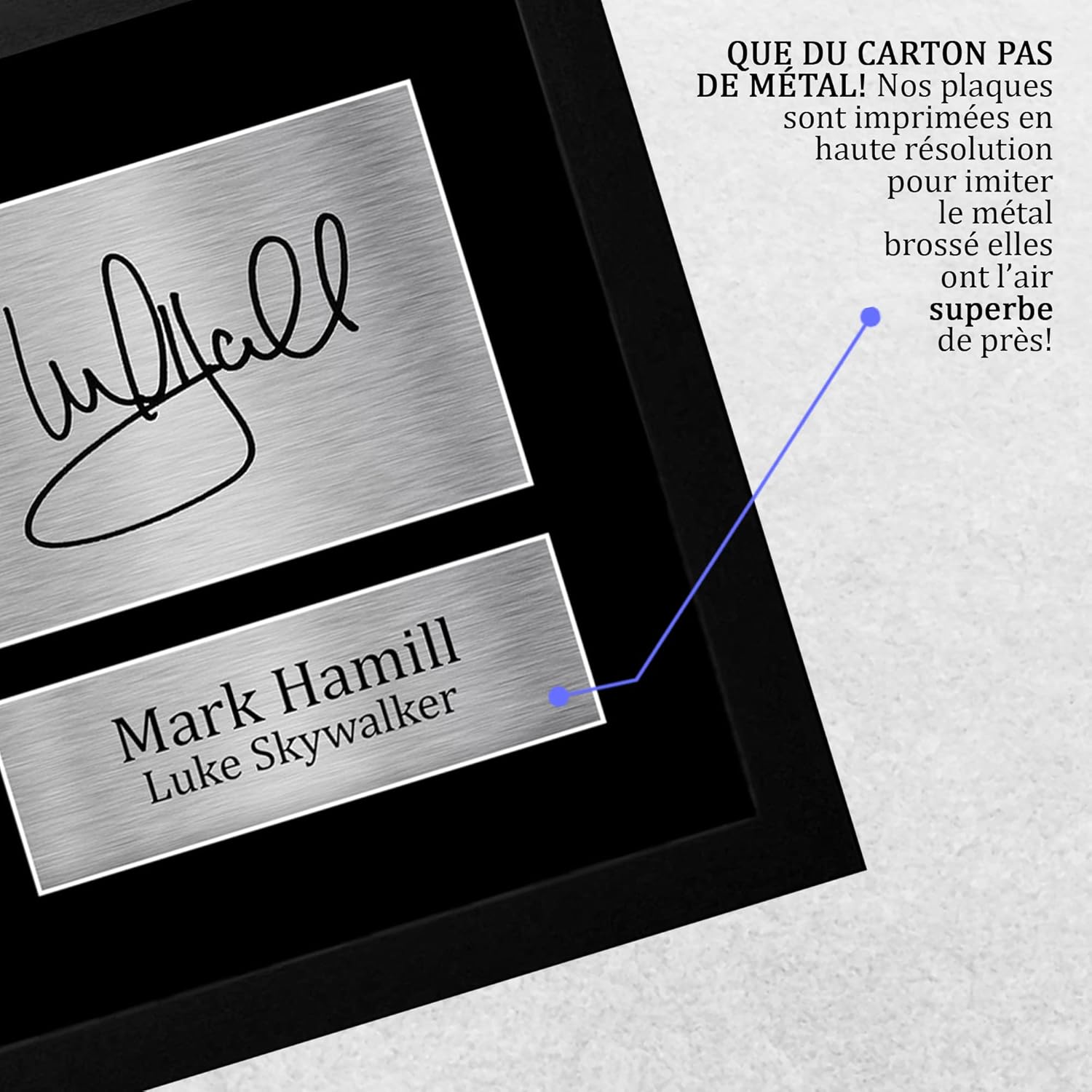 Star Wars Luke Skywalker, photo autographe imprimée Mark Hamill A4 encadrée – Image 5