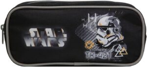 Trousse scolaire rectangulaire noire Disney Star Wars Stormtrooper