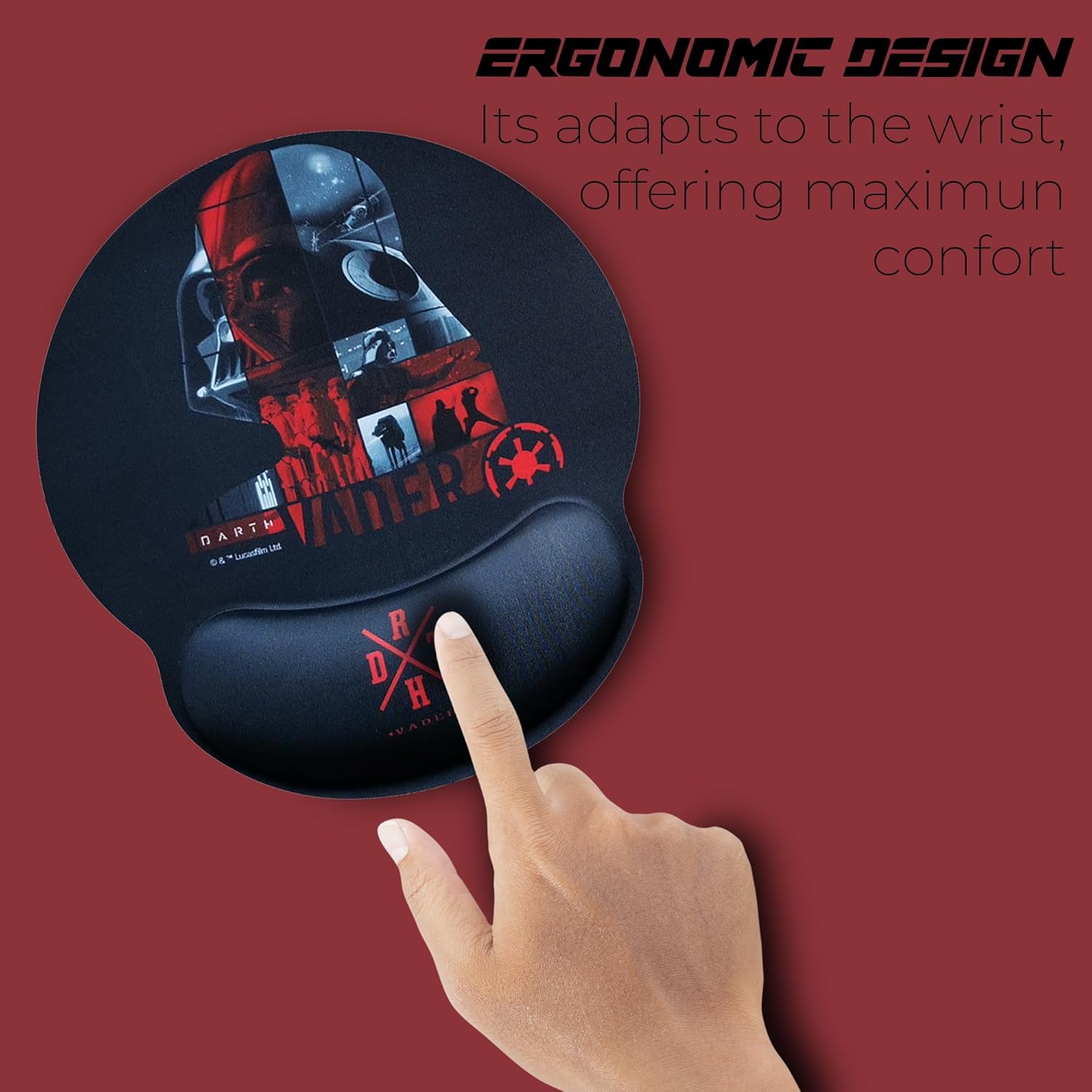 Tapis de souris Disney Star Wars Darth Vader en gel avec repose-poignet – Image 4