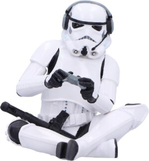 Figurine Star Wars Stormtrooper Game On! assis, manette en main