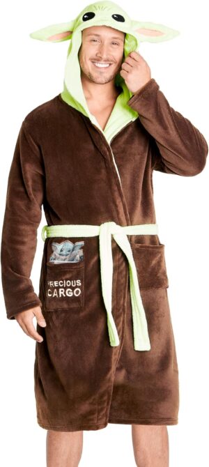 Peignoir polaire à capuche Disney The Mandalorian Baby Yoda pour homme