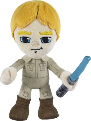 Star Wars peluche figurine Luke Skywalker 18 cm avec sabre laser lumineux