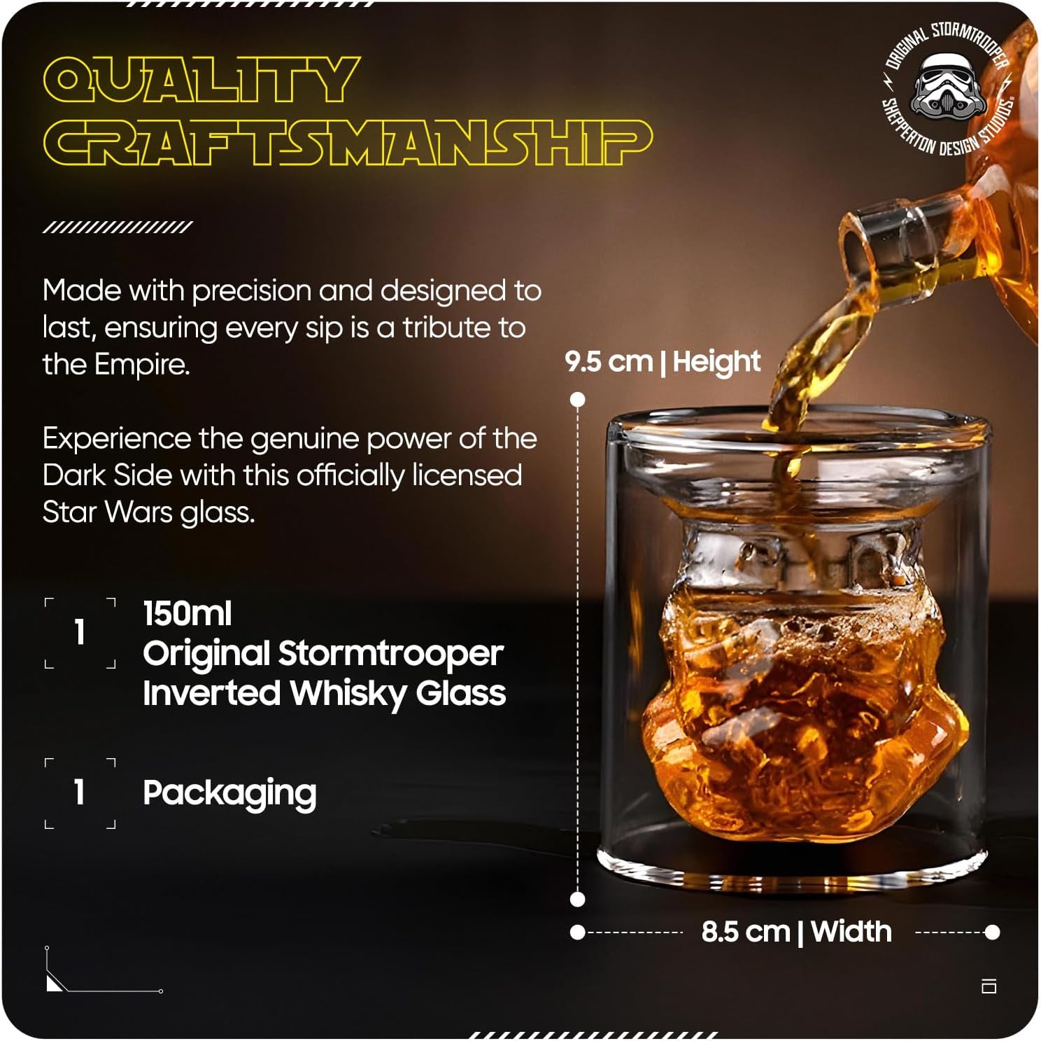 Verre Star Wars Stormtrooper inversé transparent, contenance 150 – Image 7