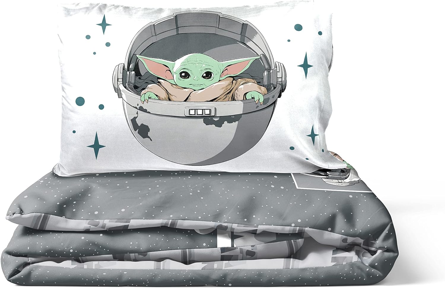 Parure de lit enfant Star Wars Mandalorien 100% coton 140x200/50x70 – Image 5