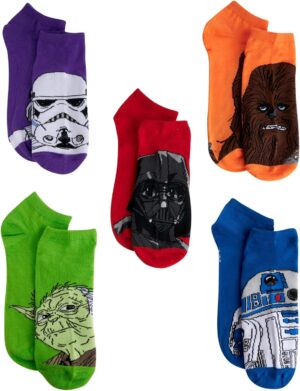 Star Wars homme, lot de 5 paires de chaussettes invisibles classiques