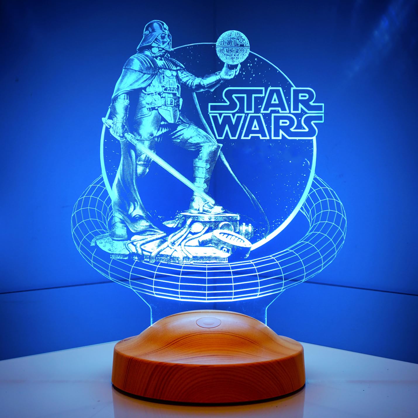 Lampe LED 3D Star Wars Vador personnalisée avec gravure – Image 4