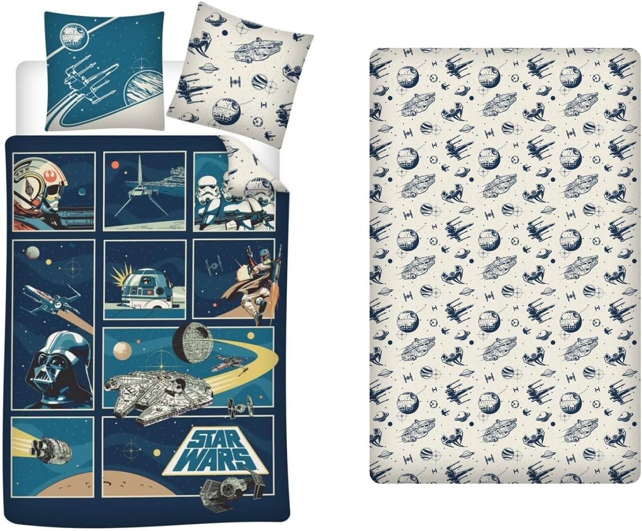 Parure de lit Star Wars Classic réversible 3 pièces 1 personne