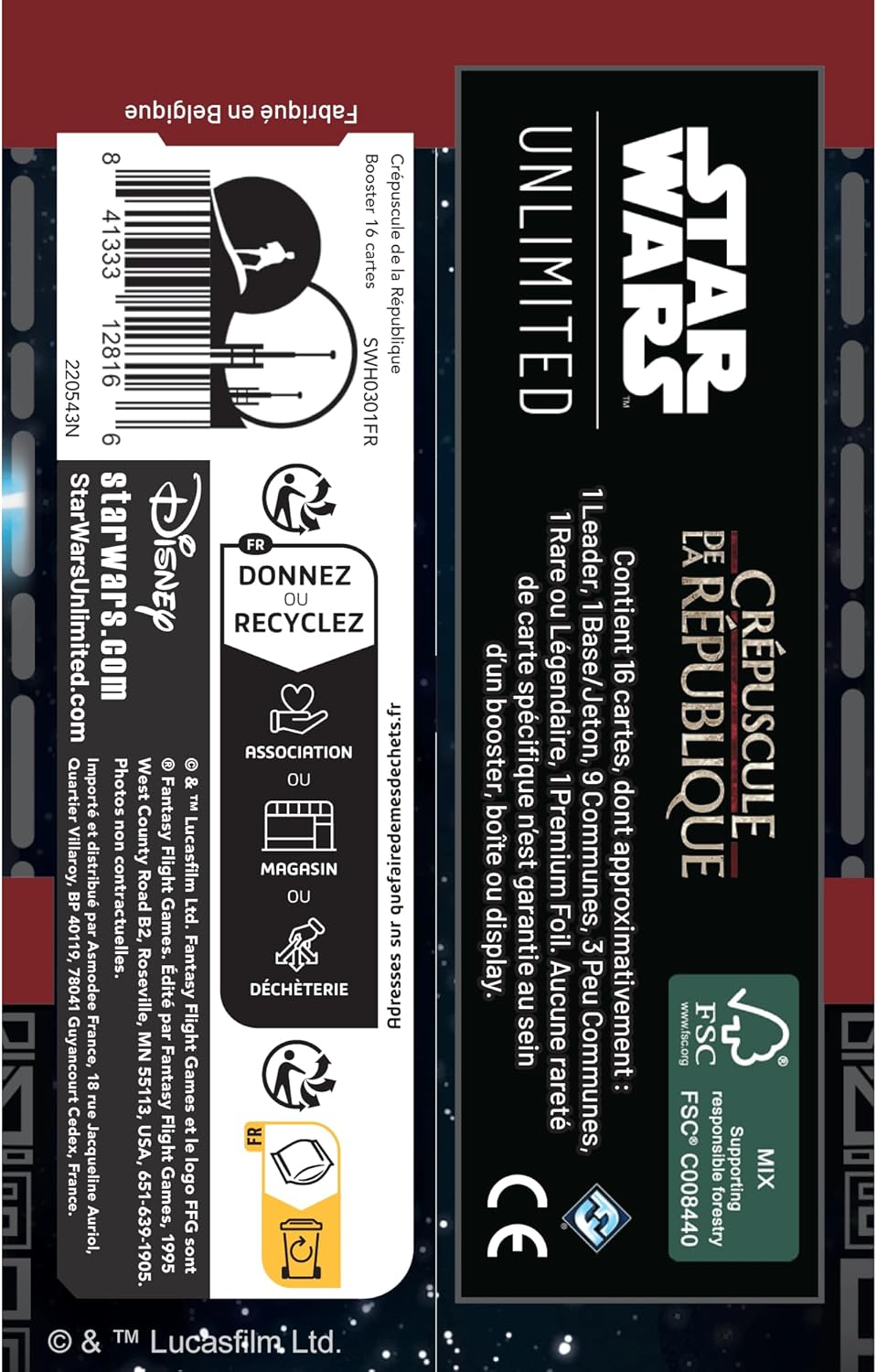 Booster Star Wars Unlimited Crépuscule de la République 16 cartes aléatoires VF – Image 5
