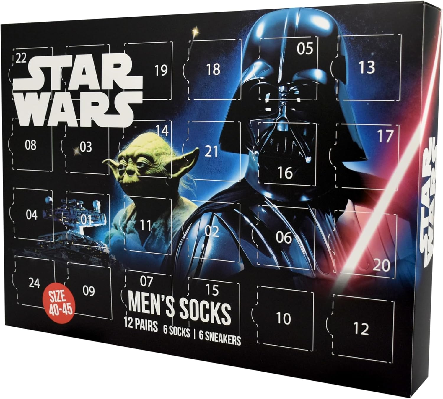 Calendrier de l’Avent Star Wars 12 paires de chaussettes homme taille 40-45 – Image 6