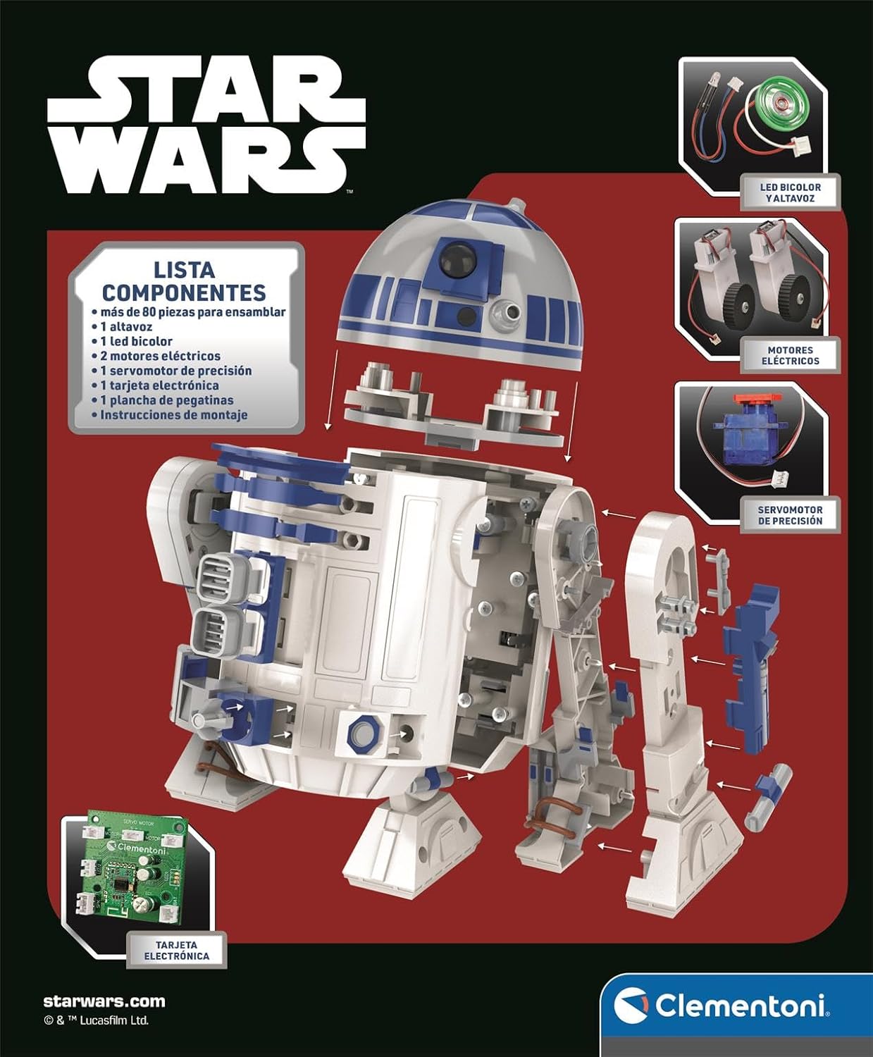 Robot STEM Star Wars R2-D2 à assembler avec 50 pièces, LED et application – Image 3