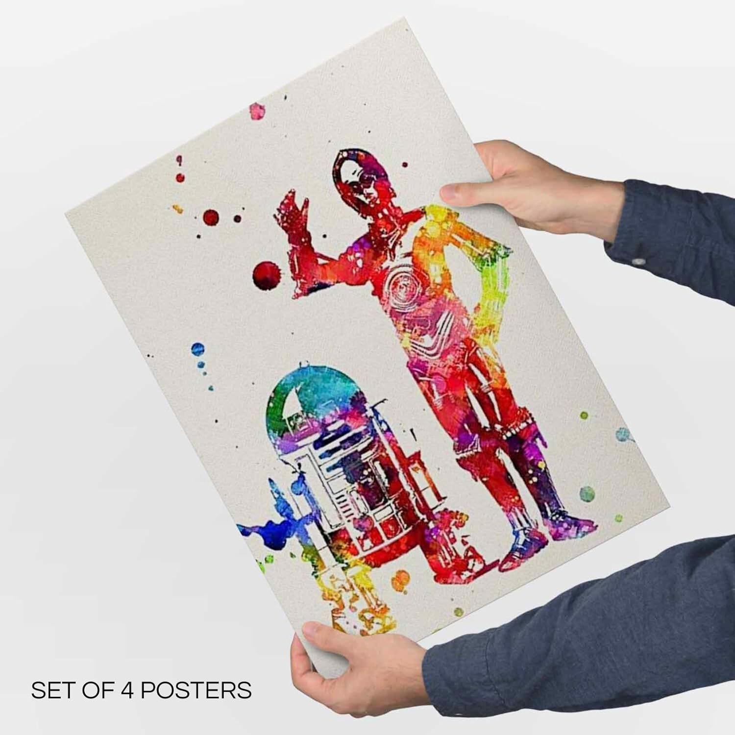 Lot de 4 affiches Star Wars style aquarelle en format A3 – Image 4